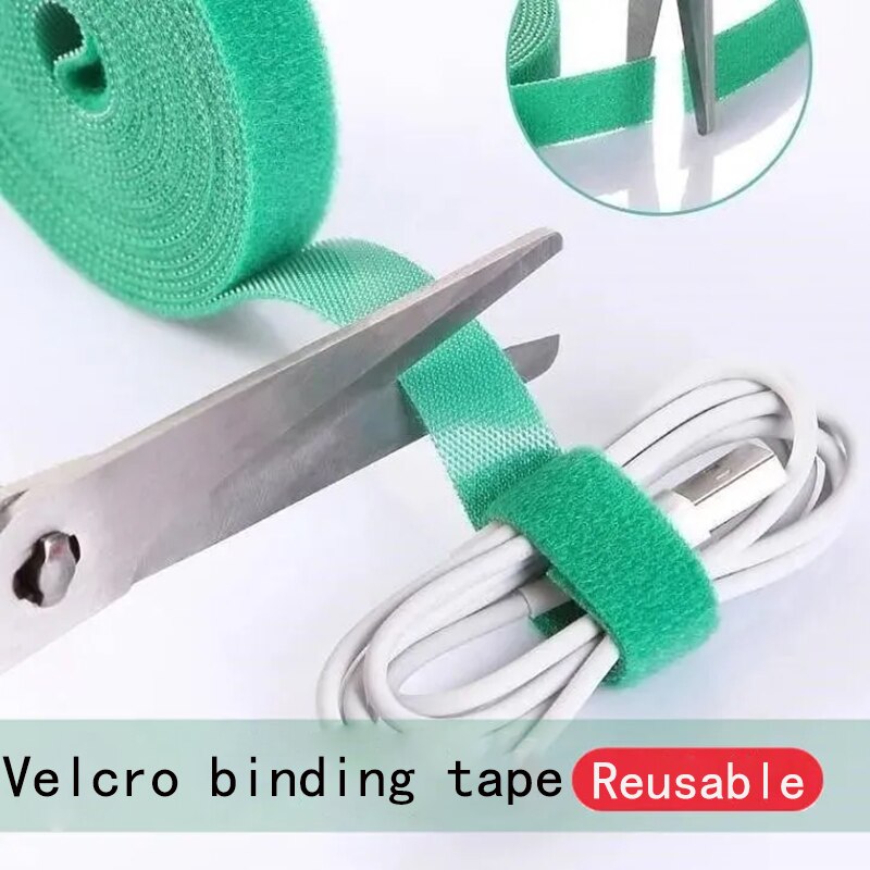 Multi-Functional Velcro Tied Headphone Network Cable Data Cable For Easy Storage Free Cutting Reusable Strong Sticking Force