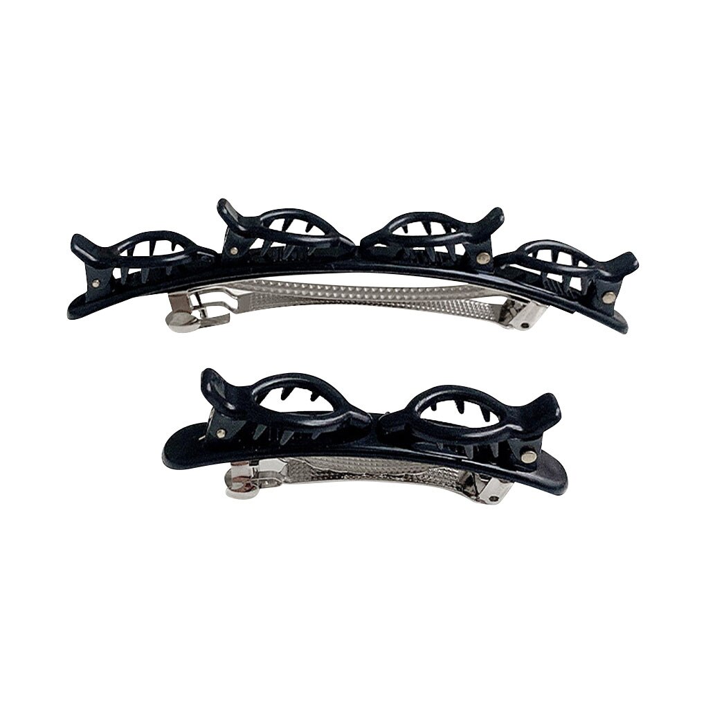 Braider Hair Clip Double Bangs Hairstyle Hairpin Hairband Salon Hair Decoration Hairband for Women Hairstyle Hairpin Accessory: 2pcs black