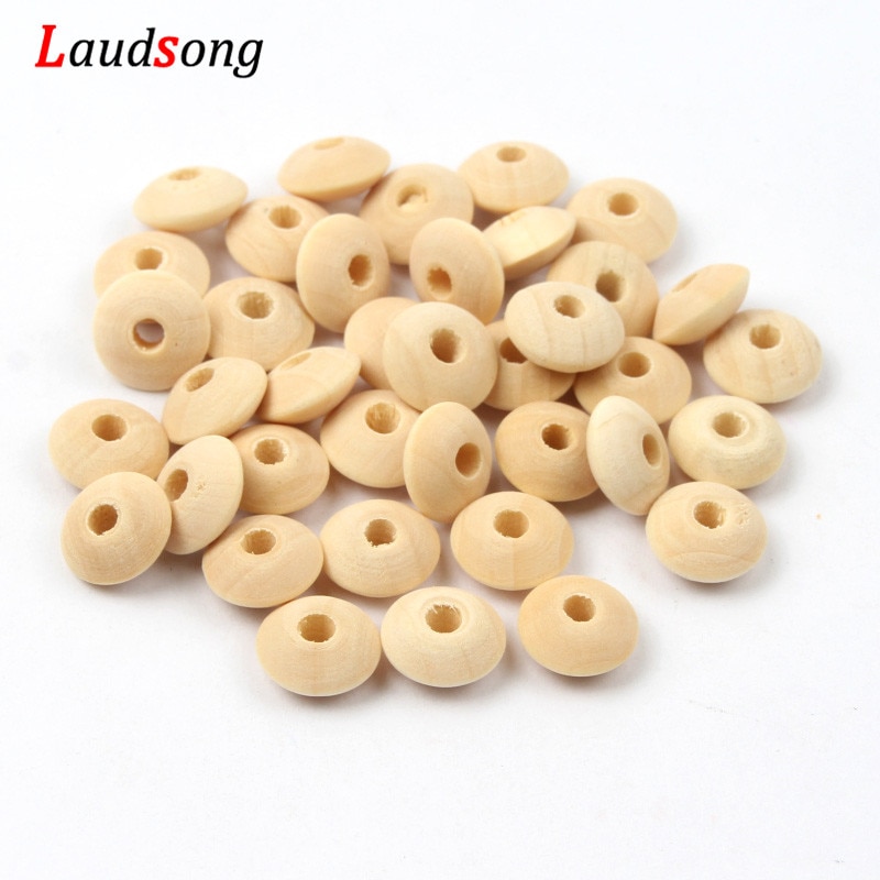 100Stck 6x12mm Umweltfreundliche Natürliche Holz Abstandshalter Perlen Flache Blei-frei Holz Perlen Für Schmuck Machen DIY Armbinde Schnuller Clips