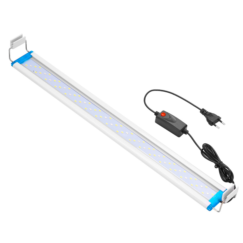 Superschlanke LEDs, Aquarienbeleuchtung, Wasserpflanzenlicht, erweiterbare Clip-an-Lampe, 18–75 cm, für Aquarium, 90–260 V