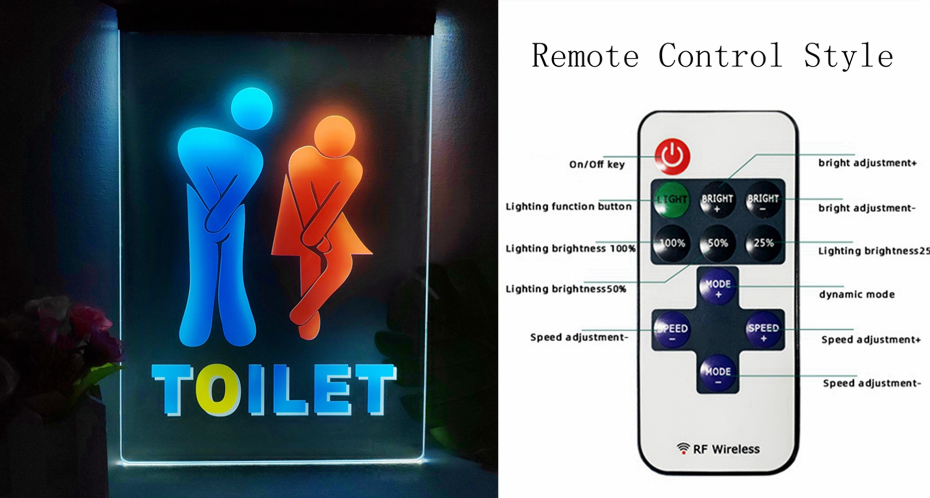 Funny Toilet Entrance Multicolour Luminous Sign with Neon Light Emitting Effect Home Decor Bedroom Wall: XL / apple green