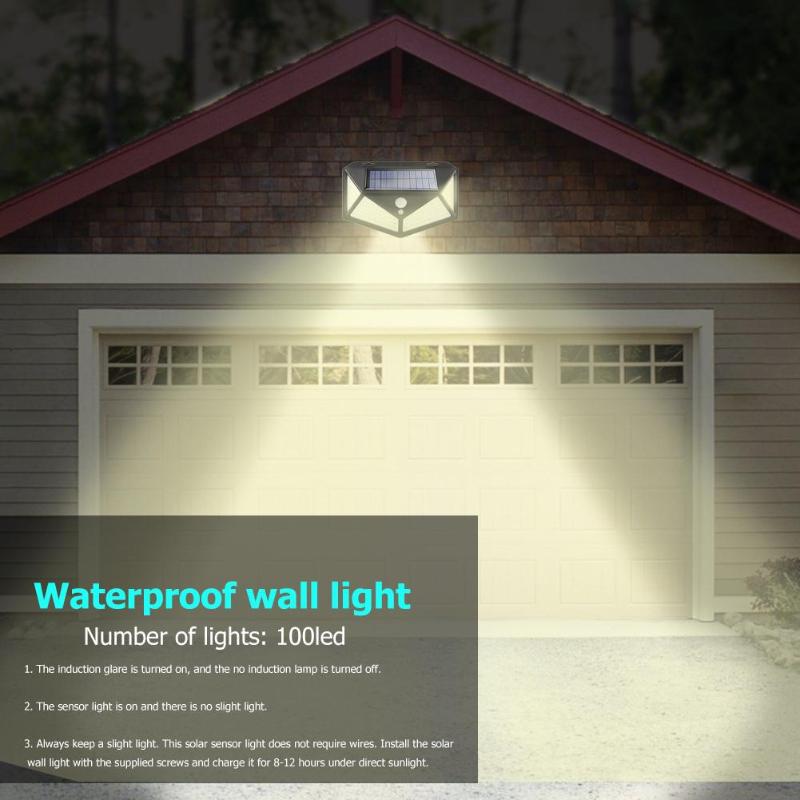 1/2/4pcs Power Light Outdoor 100LED PIR Motion Sensor Wall Light Lantern Waterproof Yard Security Lamp Garden Yard Drivew