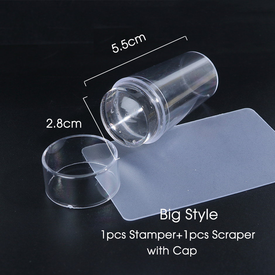 1 einstellen Französisch Nagel Stempel Mit Schaber Runde Silikon transparent Weichen Kopf Nagel Kunst Stempel Polnischen drucken Transfer Werkzeuge GL621: ND251 groß