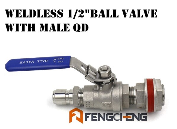 Homebrew Beer Brew Kettle Ball Valve Kit 304 Stainless Steel 1/2"NPT Full Port Brewer Hardware: Weldless Ball Valve3
