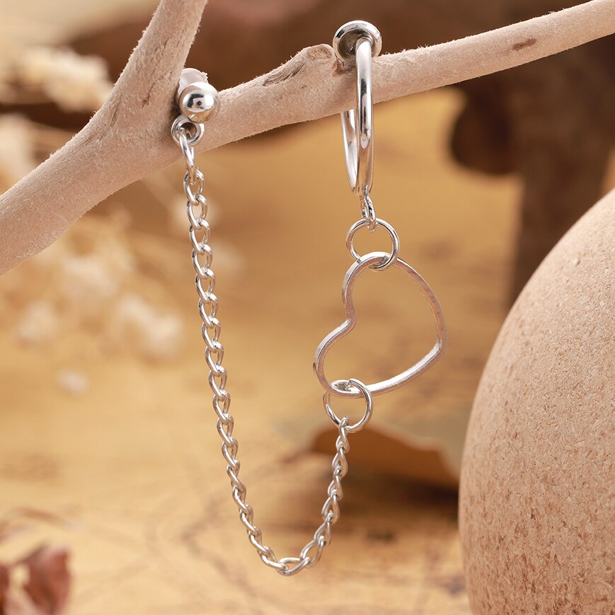 Hanging Butterfly Clip Earrings Ear Hook Rock Hoop Punk Double Pierced Unusual Earring Women Girls Goth Jewelry: AL492