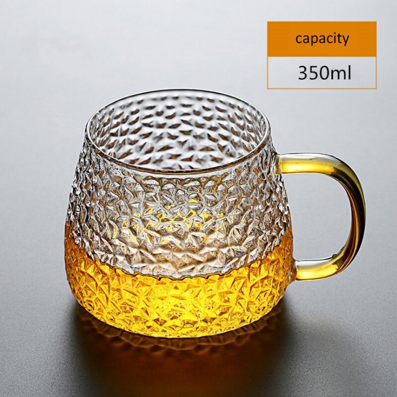 Gehämmert Wasser Tasse Mit Griff Glas Tee Tasse Haushalt Bier Saft Tasse #1: B 350ml