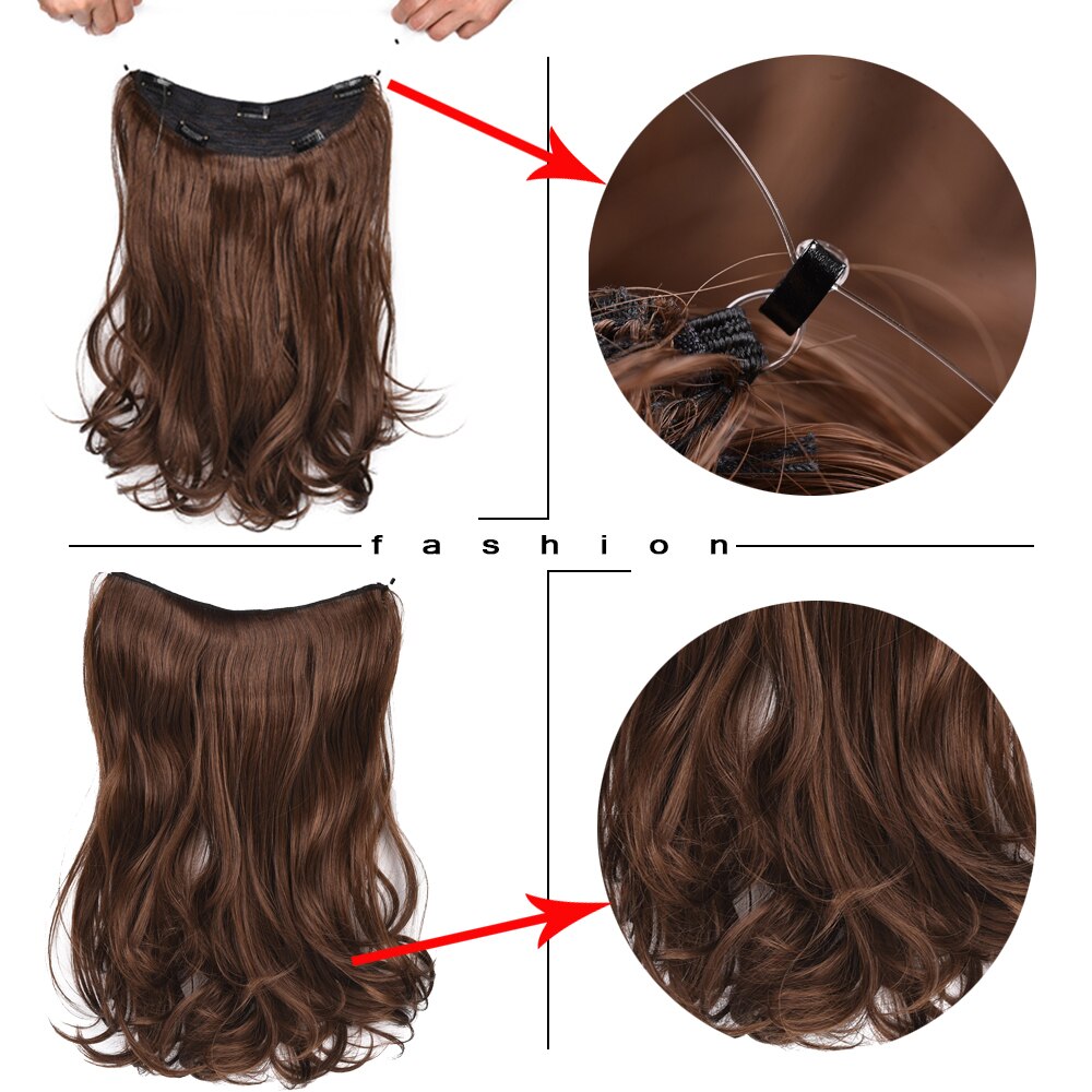 Beyond Beauty Long Synthetic Hair Heat Resistant Hairpiece Fish Line Curly Hair Extensions Secret Wire Invisible Hairpieces