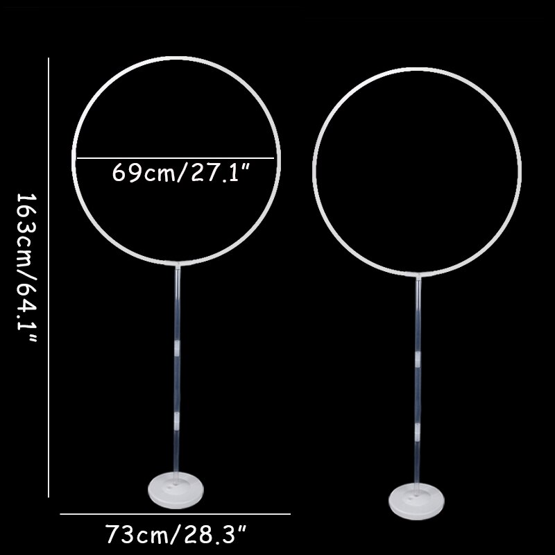 Hjerte rund cirkel ballon stativ balloner bøjle holder colmn bryllup bagtæppe baloner farme fødselsdagsfest baby shower dekorationer: 2 sæt rund stativ