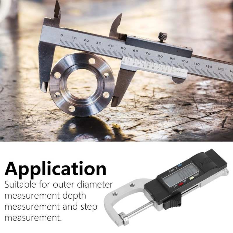 Digitale Dikte Meters Mini Draagbare Horizontale Elektronische Dikte Meter Meting Tool 0-25.4Mm Schuifmaat 0.01Mm Resolutie