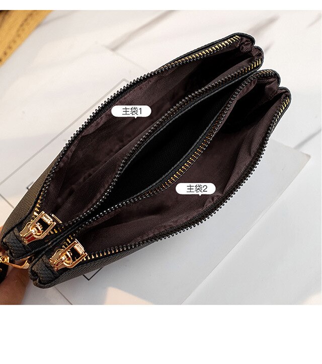 Waterdichte Cross Body Schoudertassen Voor Vrouwen Lange Wallet Purse Met Schouderriem Dubbele Laag Cross Body Bag Vrouw Hand tassen