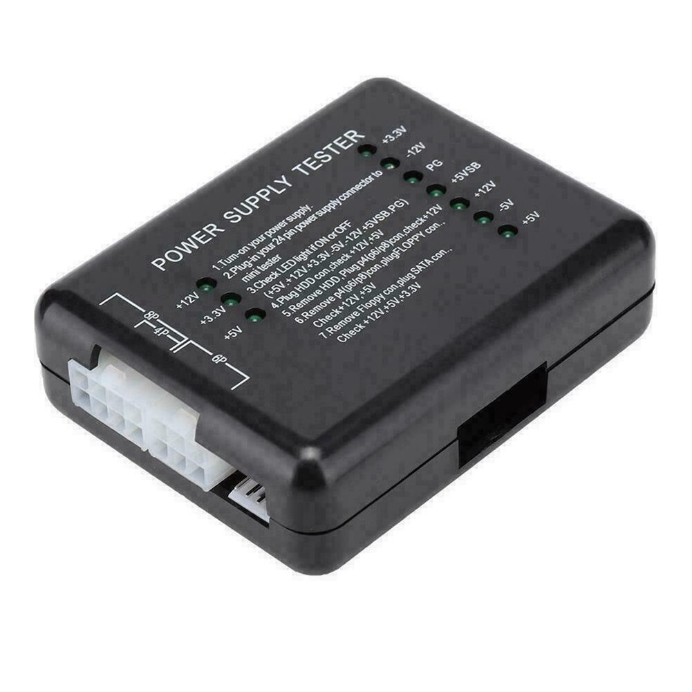 Meter Check Led Power Supply Tester Mini 12V 5V 3.3V 20/24 Pin Accurate SATA HDD Fault Detection Measuring PC Computer PSU ATX