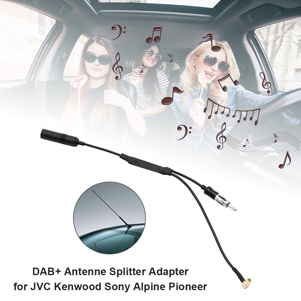 Brand Car Radio DAB + Antenna Splitter Adapter with Amplifier for Sony JVC Kenwood Alpine Pioneer