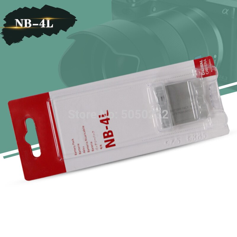 1pcs 3.7V 760mah NB-4L NB4L NB 4L Li-ion Battery For Canon IXUS 30/40/50/55/60/65/80 + Digital Camera CB-2LVE charger