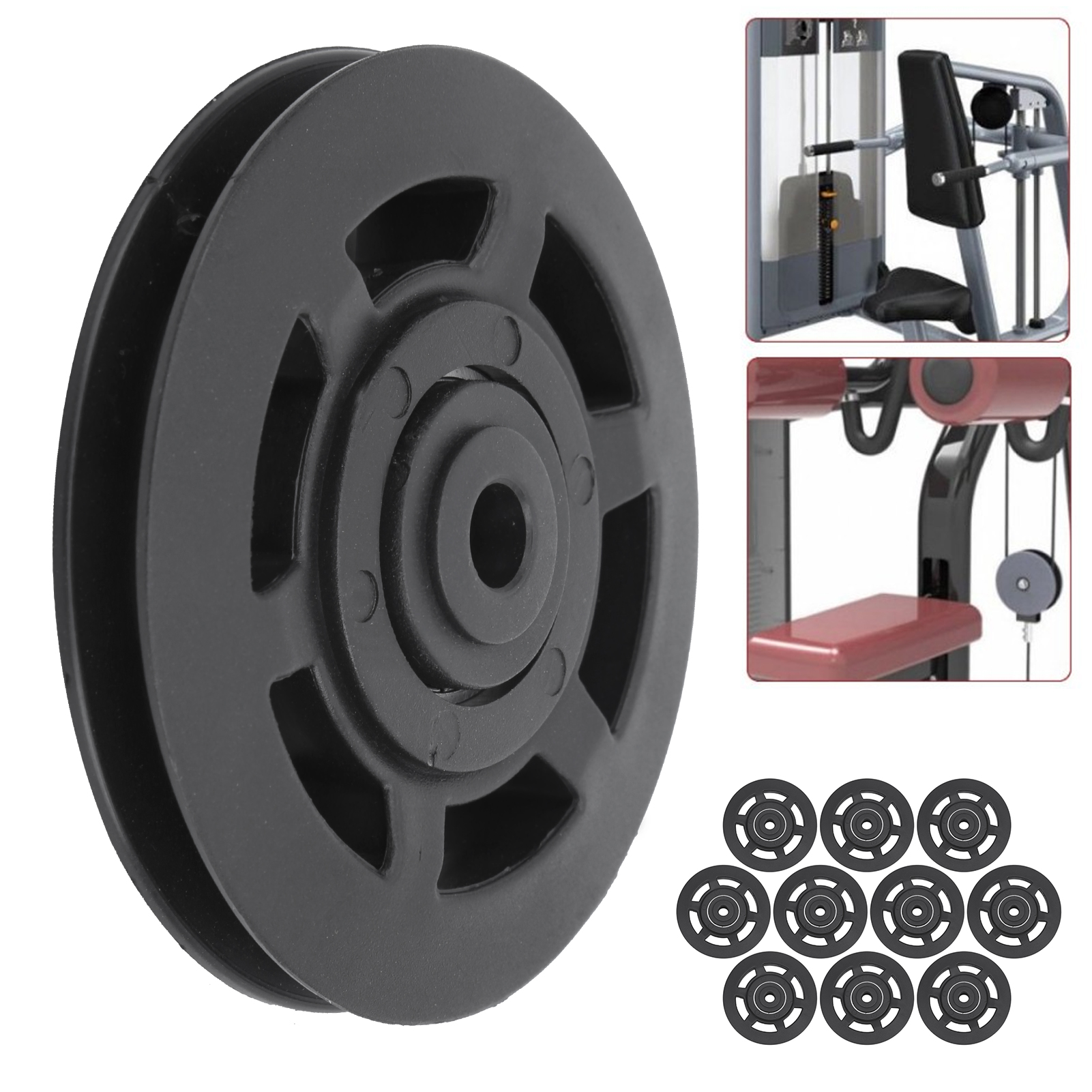 Polea de rodamiento duradera, rueda de rodamiento de nailon resistente al desgaste, Cable Gmarty, pieza de equipo de Fitness Universal para gimnasio, 95MM, 10 unidades por juego