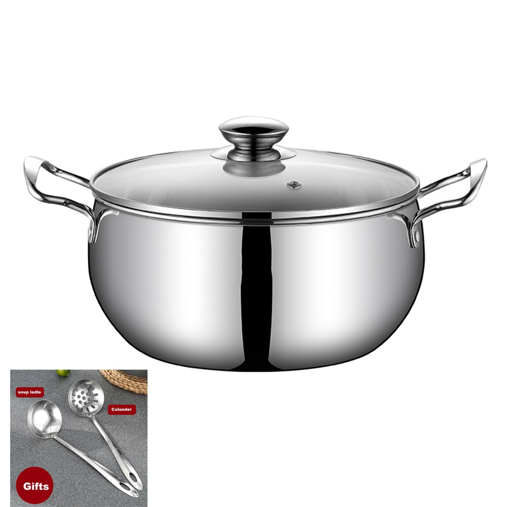 Starke Edelstahl Suppe Topf Rohr Ohr Doppel Griff Suppe Topf Induktion Herde Küche Topf einstellen mit Sieb Suppe Schöpfen: Ursprünglich Titel