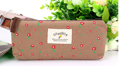 Cute Flower School Case Korea School Pencil Case Unusual Pencil cases For Girls Boys School Supplies: Brown