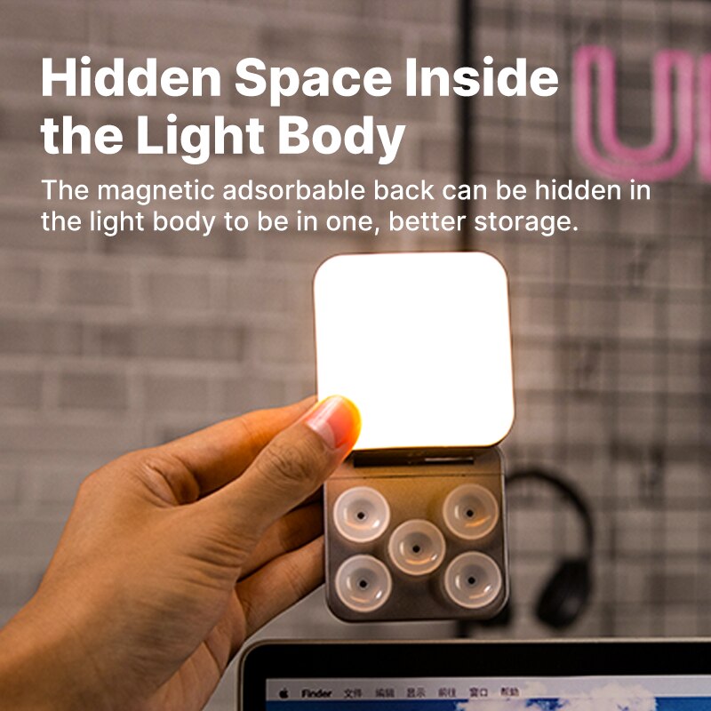 Ulanzi CL15 Mini Cube Video Light Laptop Computer Webcam Lighting Zoom Call Lamp Conference Video Light Office Light