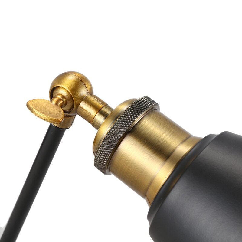 Retro industriële eenvoud antieke wandlamp met metalen paraplukap - zwart