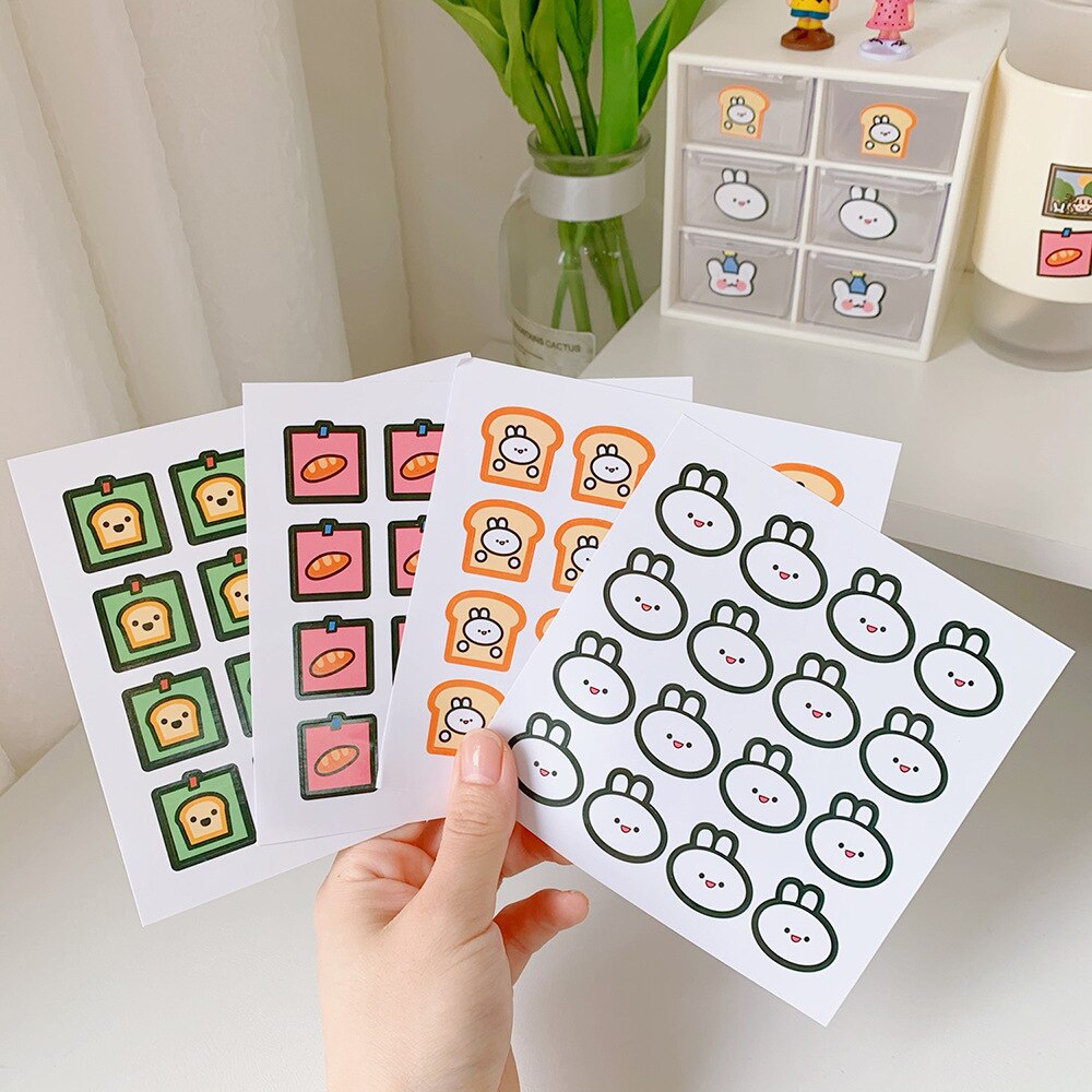 ins del Coniglio del fumetto dolce cibo etichetta FAI DA TE album di ritagli album di foto rivista artigianato Decorazione sigillo di adesivo FAI DA TE album di foto