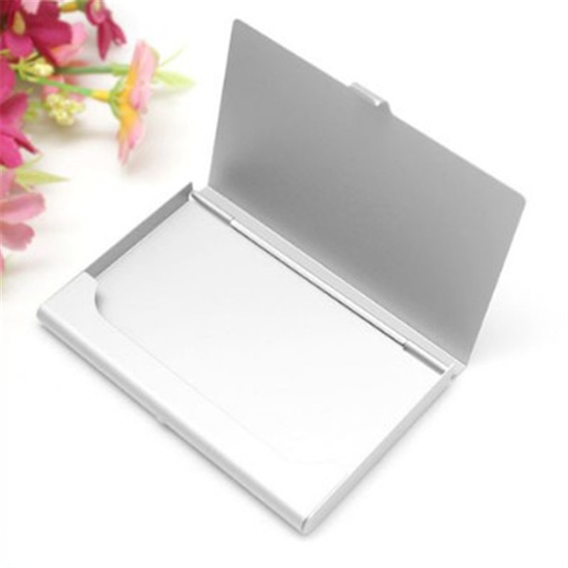 Uformell visittkortsett rustfritt stål aluminiumsholder metallboksdeksel kreditt menn visittkortholder metall lommebok