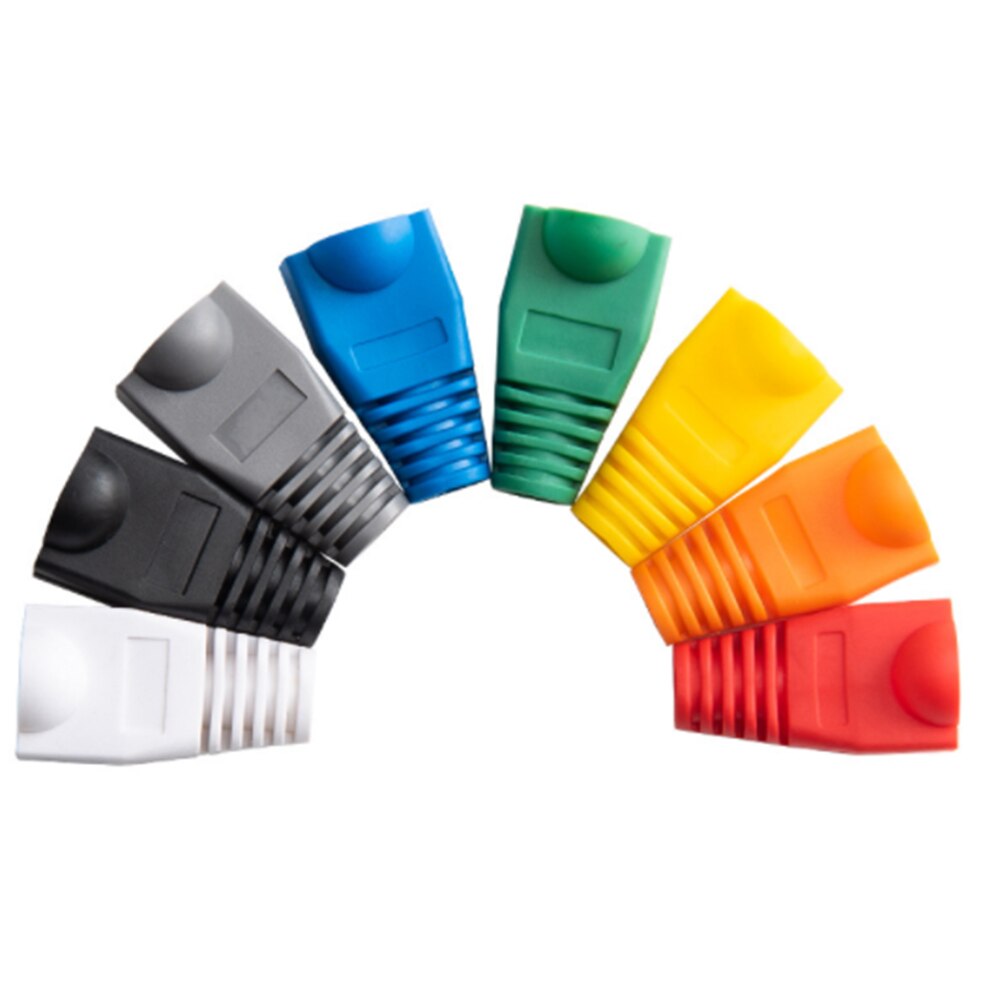Multi-color Crystal Head Sheath Ethernet Cable Protective Case Network Plug Socket Boot Cap RJ45 Rubber Sleeve