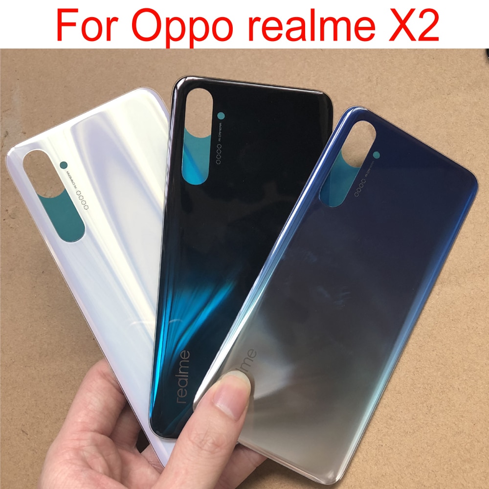 Di alta Qualità da 6.4 pollici per Oppo realme X2 Della Copertura Posteriore Della Batteria Porta custodia Posteriore no Macchina Fotografica obiettivo di Vetro di Ricambio