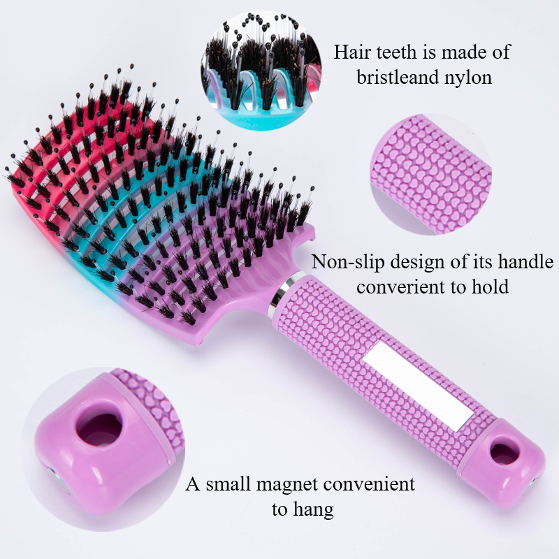 Cepillo para desenredar el cuero cabelludo, peine para masaje, cerdas de nailon para mujeres, cepillo mágico para el cabello rizado, herramientas de estilismo para salón de peluquería,