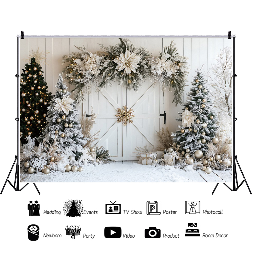 Natal porta de madeira fotografia fundo rústico árvores de natal floral presente decoração reuniões de família retrato sessões pano de fundo