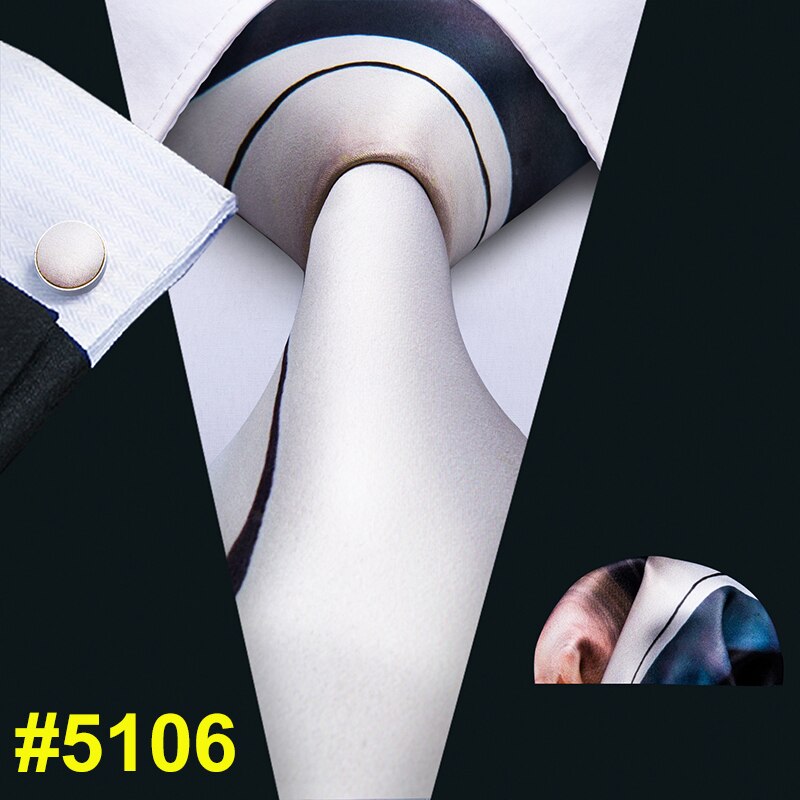 Corbata para hombre, pañuelo gravado, gemelos, juego de corbata para fiestas, corbata de negocios para hombres, cachemir, de , amarillo, bolsa para adultos, seda estampada: FA-5106