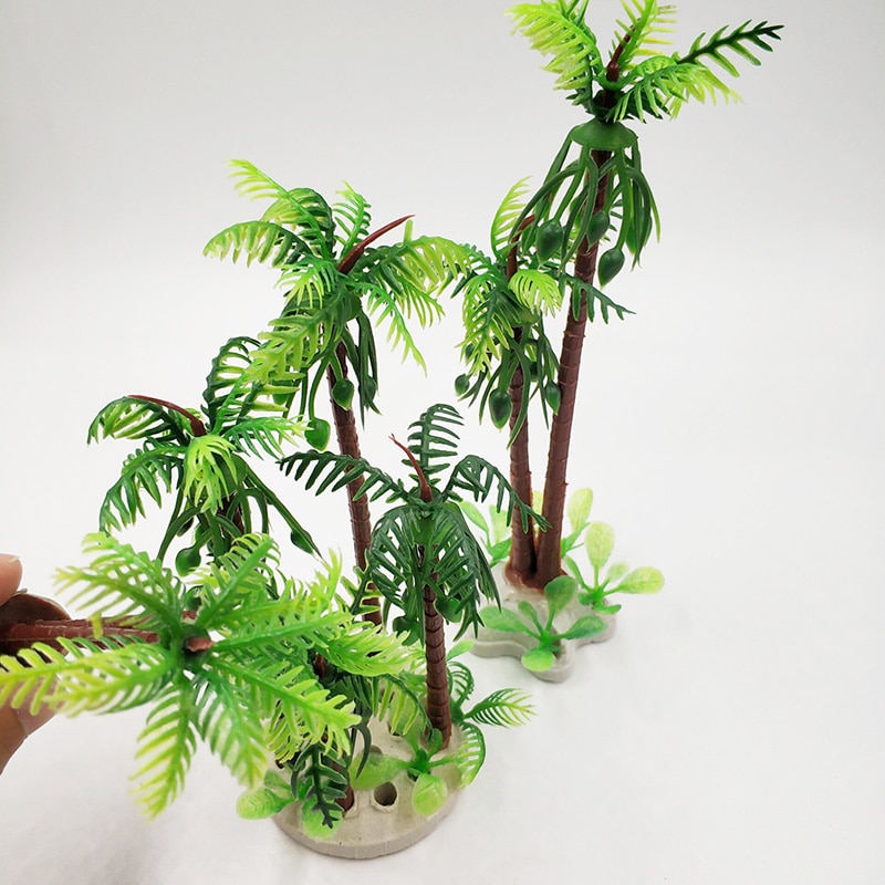 Aquariumplant kunstmatige tropische kokosnoot decoratieve aquariumdecoratie groene boom accessoires ornament 1pc