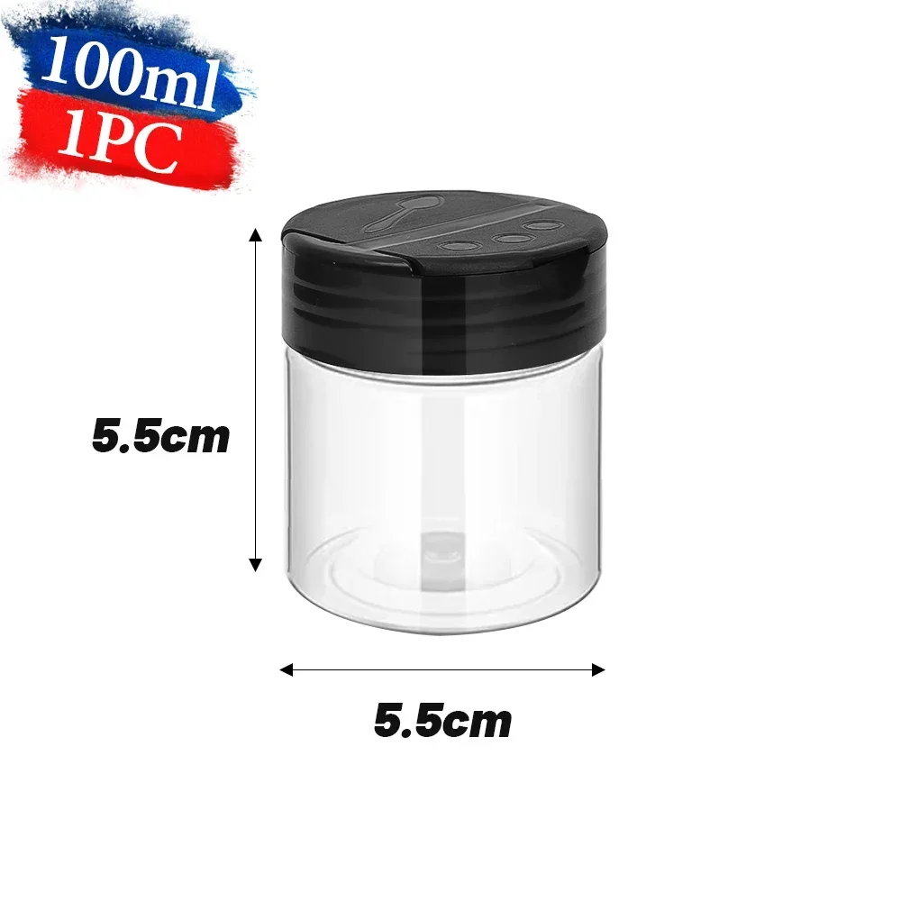 Hurtownia kuchenna Plastikowe słoiki na przyprawy z pokrywkami robić shakerów Pusta słoje na sól i pieprz Przechowywanie przypraw Pojemnik na butelki z przyprawami robić grillowania: Jasno szary