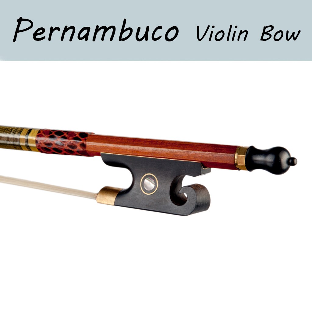 4/4 Pernambuco Strijkstok W/Black Ox Hoorn Kikker Mongoolse Paard Haar Full Size Boog Voor 4/4 Viool Fiddle
