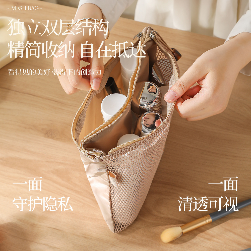 Mesh Clear Makeup Storage Small Bag Pillow Lipsticks Cosmetic Washbag Pouch Large Capacity Mini Women Organizer Bag Clutch Bag