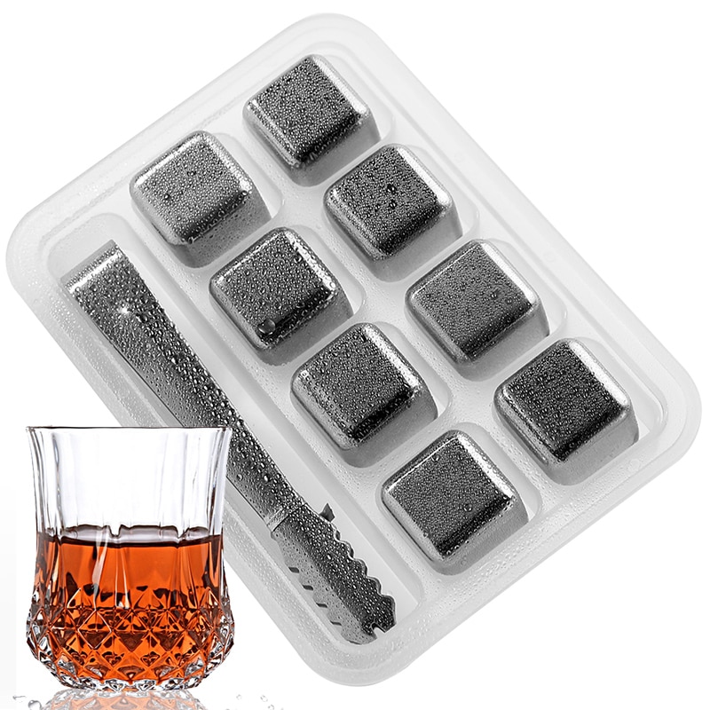 Herbruikbare Rvs Ice Cubes Set, Herbruikbare Chilling Stones Voor Whiskey Wijn, Houd Je Drankje Koud Langer, sgs Test Pass