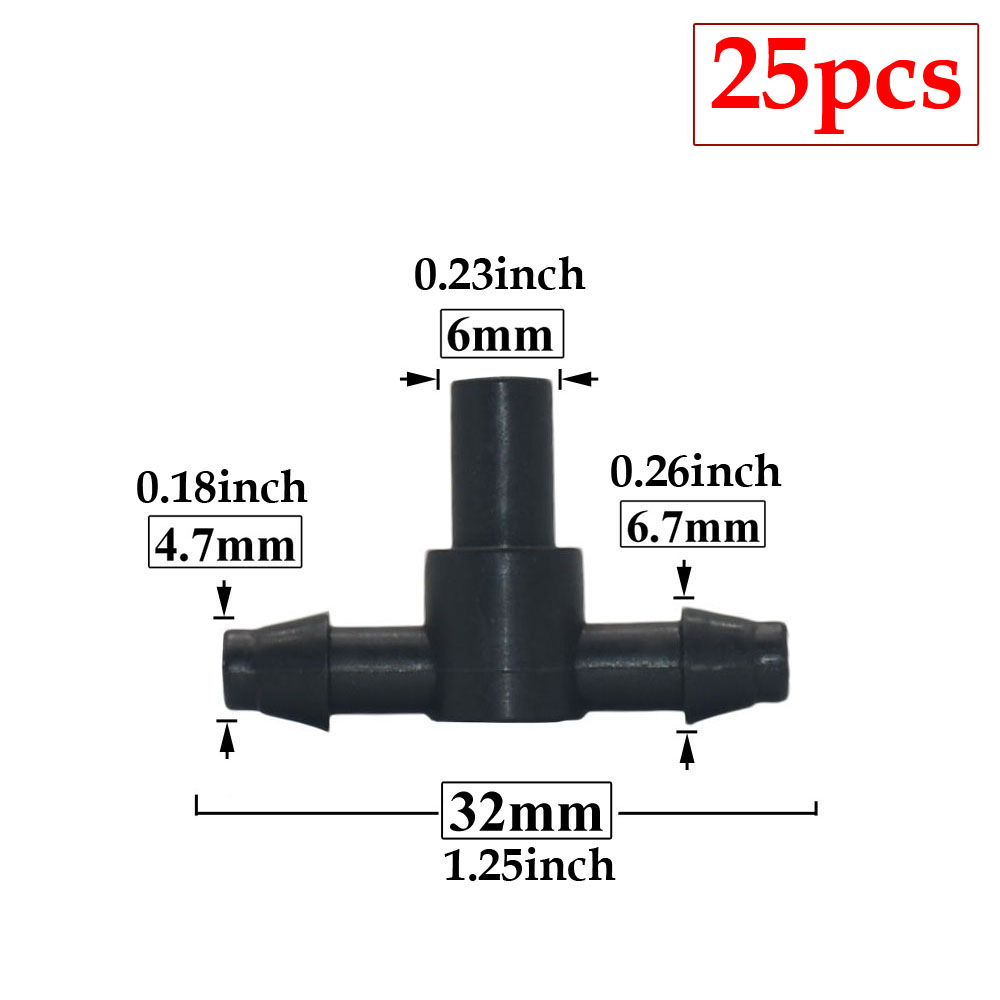 25 stücke 3/5 4/7 Schlauchtülle Anschluss 1/4'' & 1/8'' Schlauch Schlauch Wasser Splitter gemeinsam Abschläge Kreuz Eng stecker Tropf bewässerung System: Lavendel