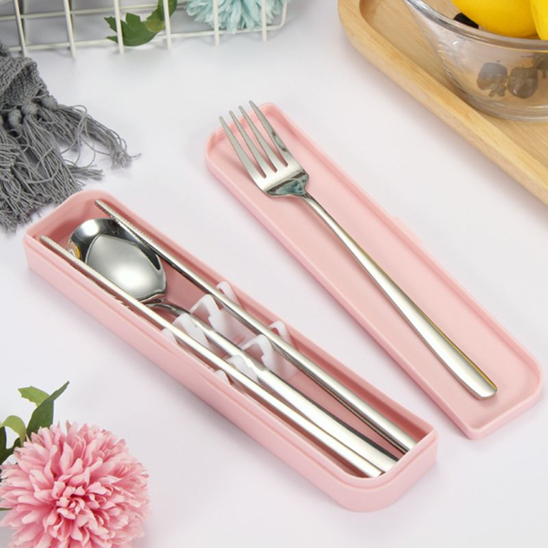 Portable Tableware Storage Box Eco-Friendly Wheat Straw Cutlery Picnic Chopstick Spoon Container Kitchen Utensil Pencil Case