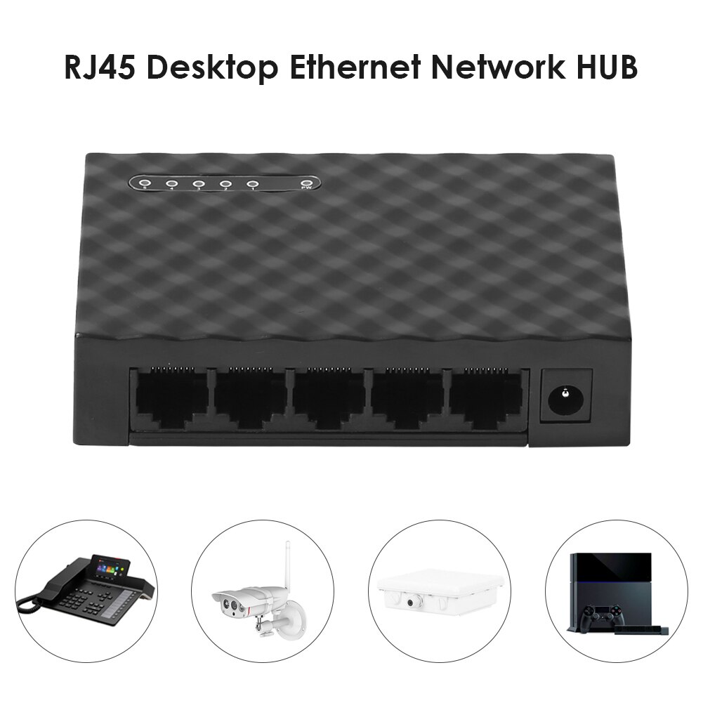 5 Port Gigabit Switch 10/100/1000Mbps RJ45 Desktop Ethernet Network Switch Hub Met Power Adapter Voor eu/Us Homedormitory