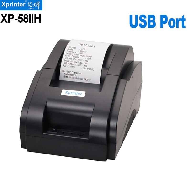 Xprinter 58mm Take-Out Bluetooth Pos Small Ticket Receipt Thermal Printer Cashier For Shopping Mall Restaurant Catering Industry: 58IIH USB / US plug