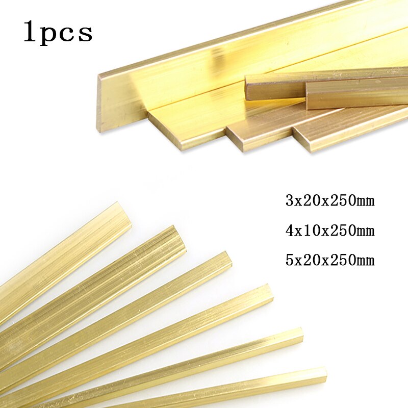 Barre Plate en laiton, 1 pièce, longueur 250mm, bande pour outils de bricolage, Bras en métal, tige solide