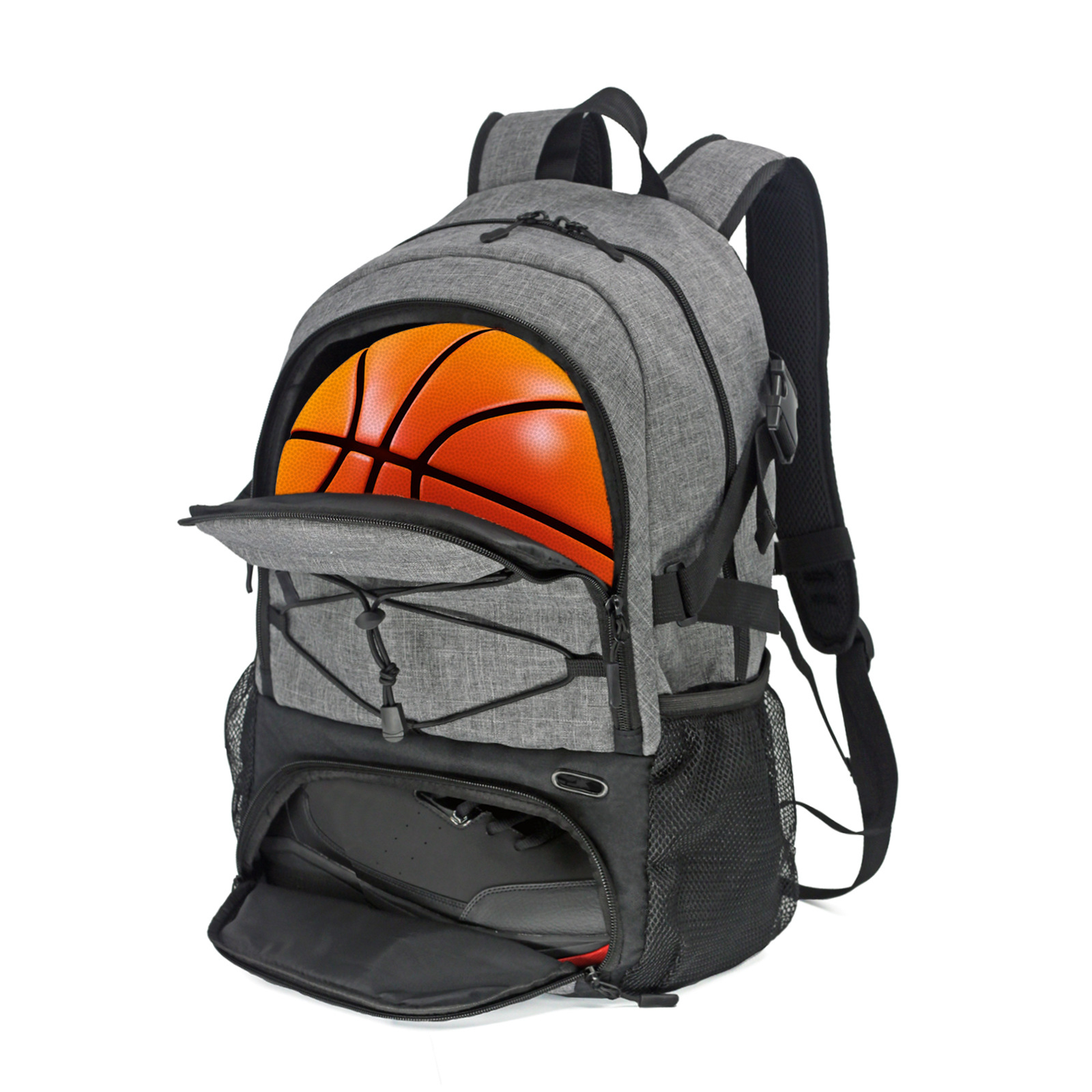 Sporttasche mit separatem Ball halter Basketball rucksack großes Schuh fach für Basketball Fußball Volleyball Schwimm gymnastik Reisen: Brown