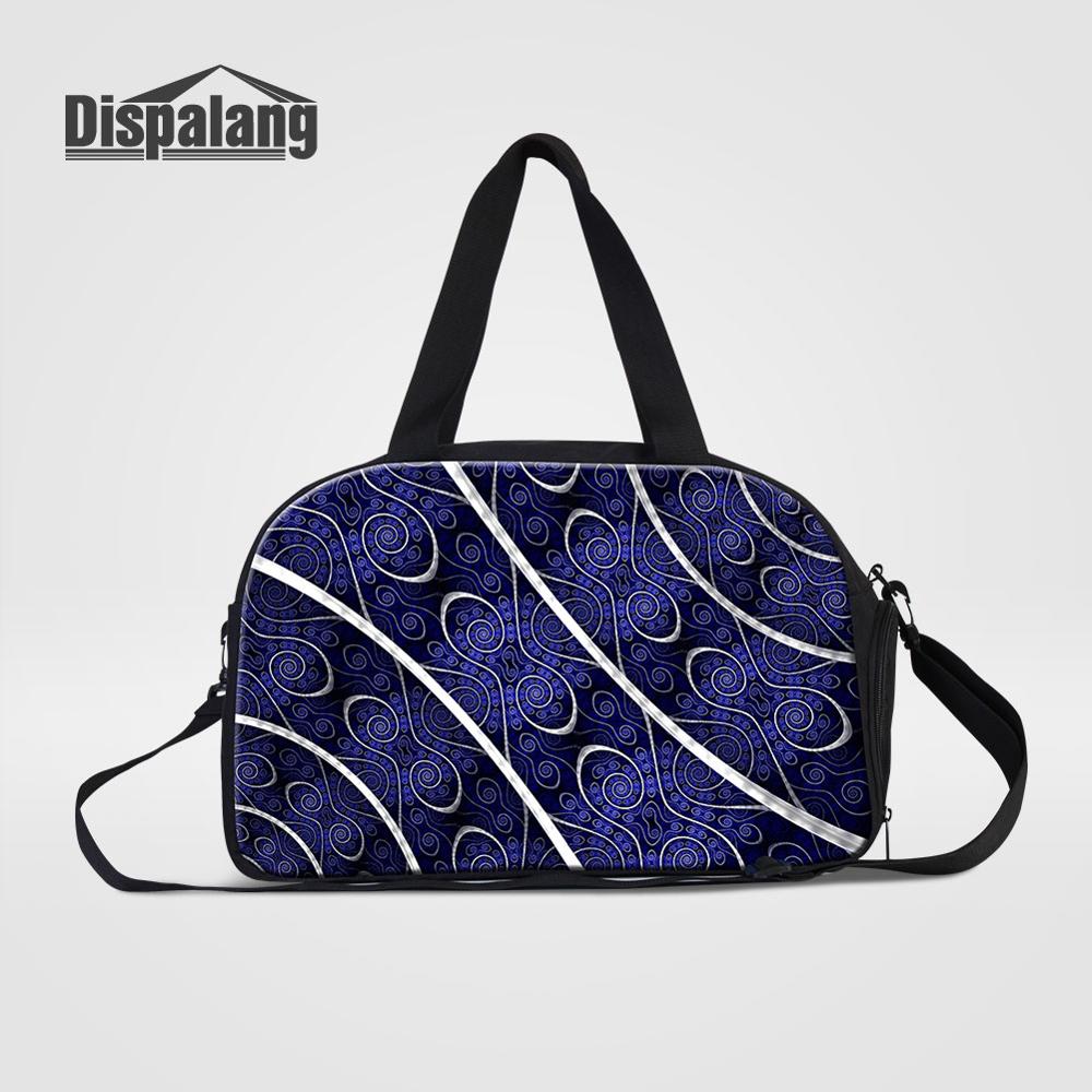 Dispalang Donne di Grande Capacità Borsa Da Viaggio Sacchetto Dei Bagagli Borsa Da Viaggio Casuale Della Stampa Del Fiore Multifunzione Borsa A Tracolla Borse: Blu