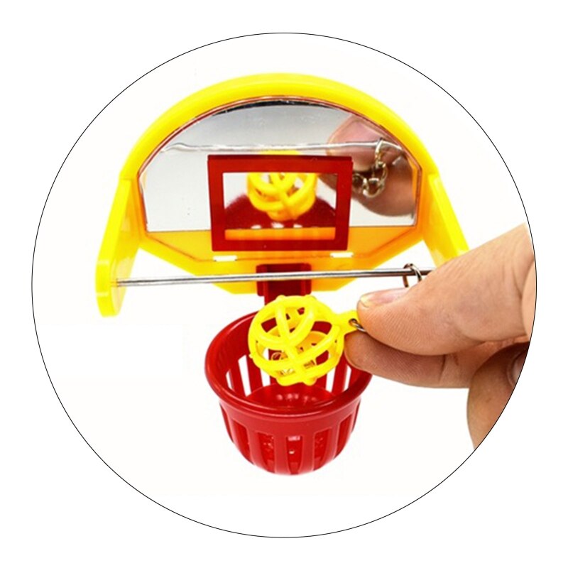 Mini basketball hoop rekvisitter sjov papegøje fugle legetøj kæledyr forsyninger parakit klokke bold tygge legetøj og mærke