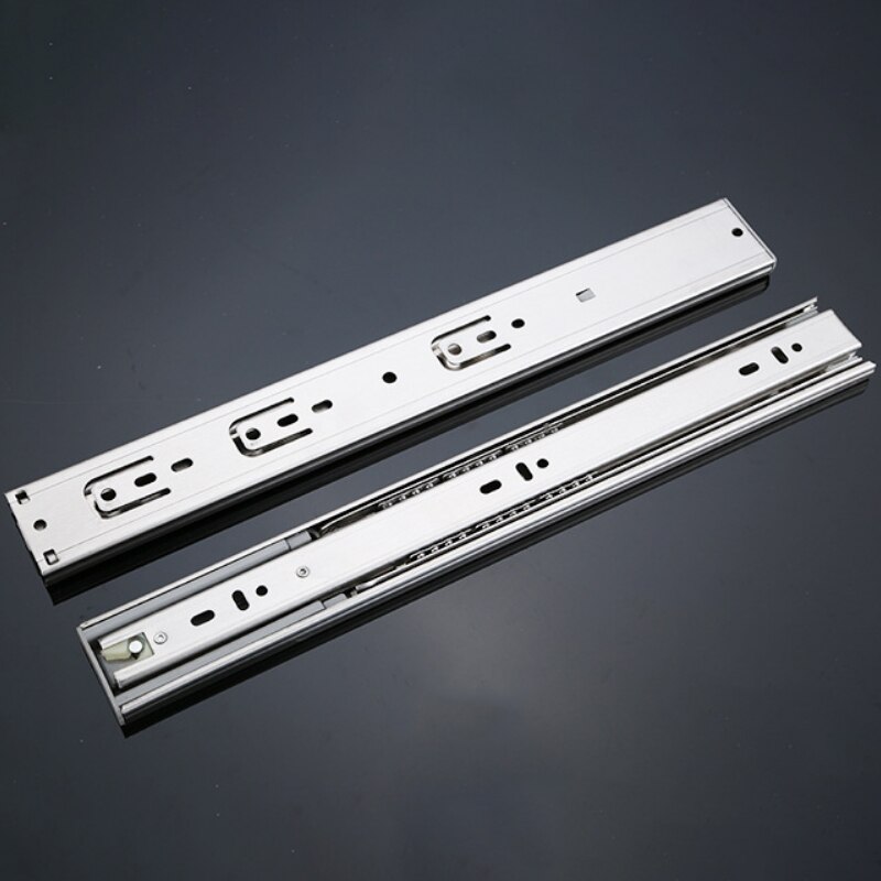 8"-22" Stainless Steel Drawer Slider Soft Closed Drawer Track Sliding Three-Section Cabinet Slider Furniture Hardware Damping