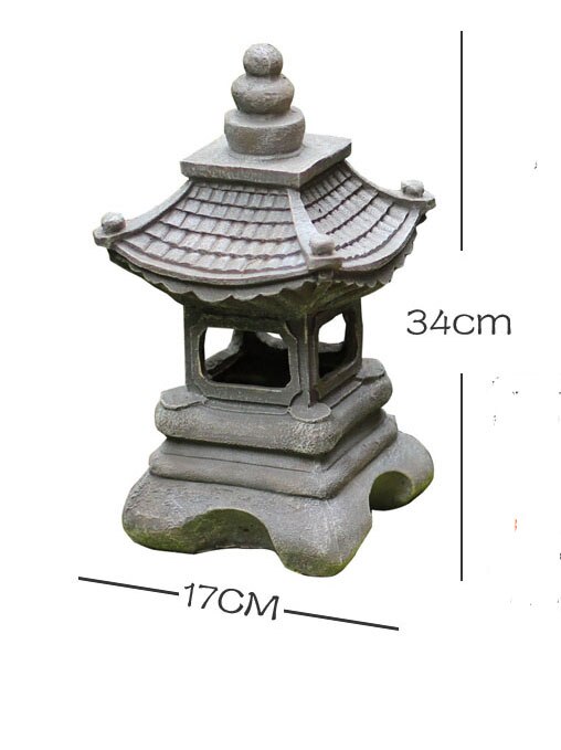 Japanese style Outdoor floor courtyard resin Solar lamp palace lanterns landscape lights home gardening decoration Zen: Default Title