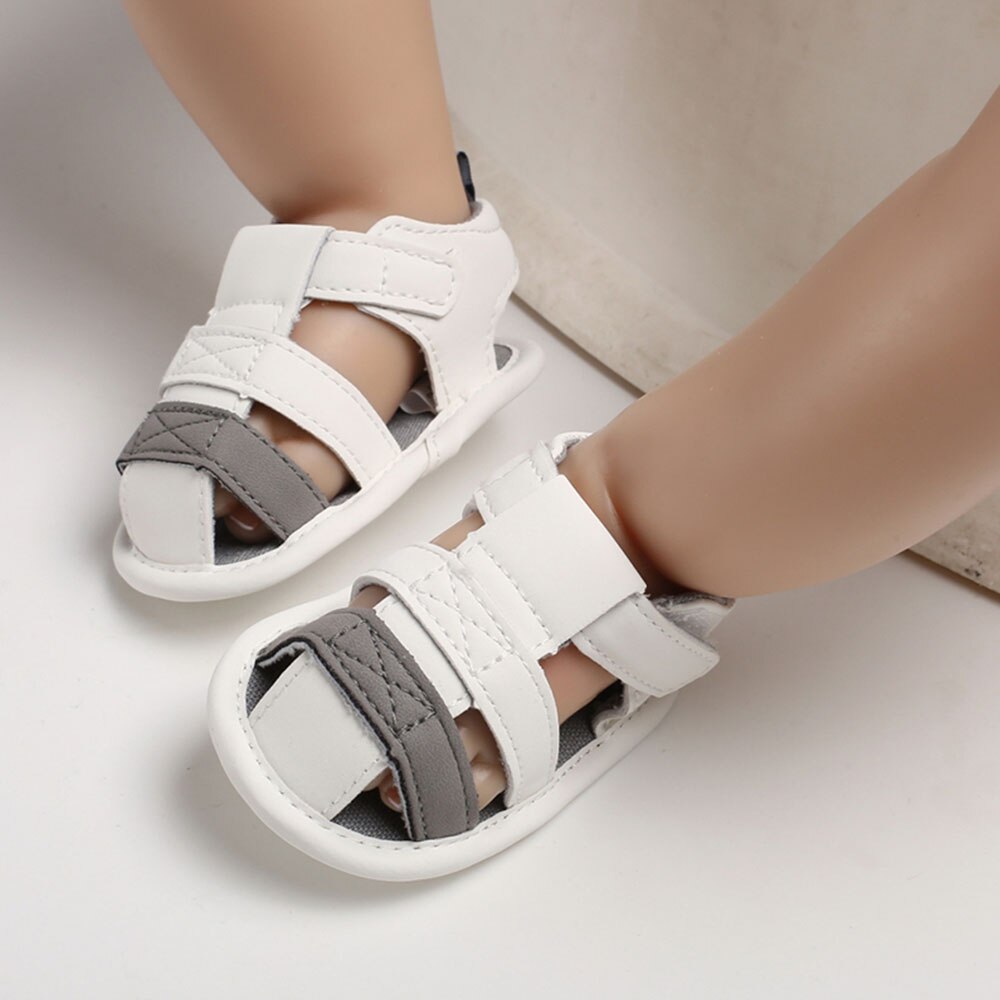 Summer Baby Boys Pu Leather Anti-Slip Breathable Sandals Mixed Color Shoes Toddler Soft Soled Garden Shoes Beach Shoes