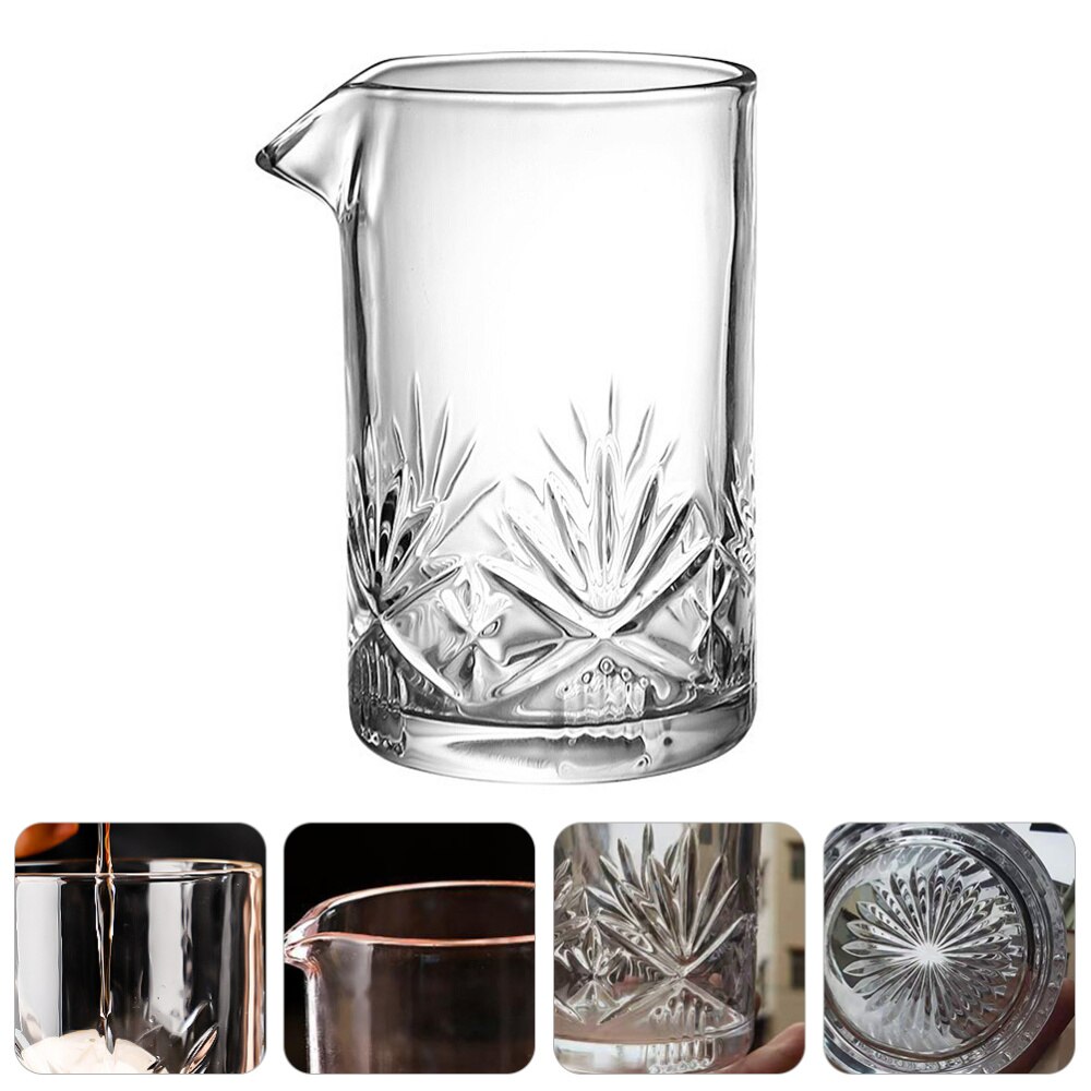 1Pc 700ML Cocktail Mixing Glass Thick Bottom Crystal Stirring Glass
