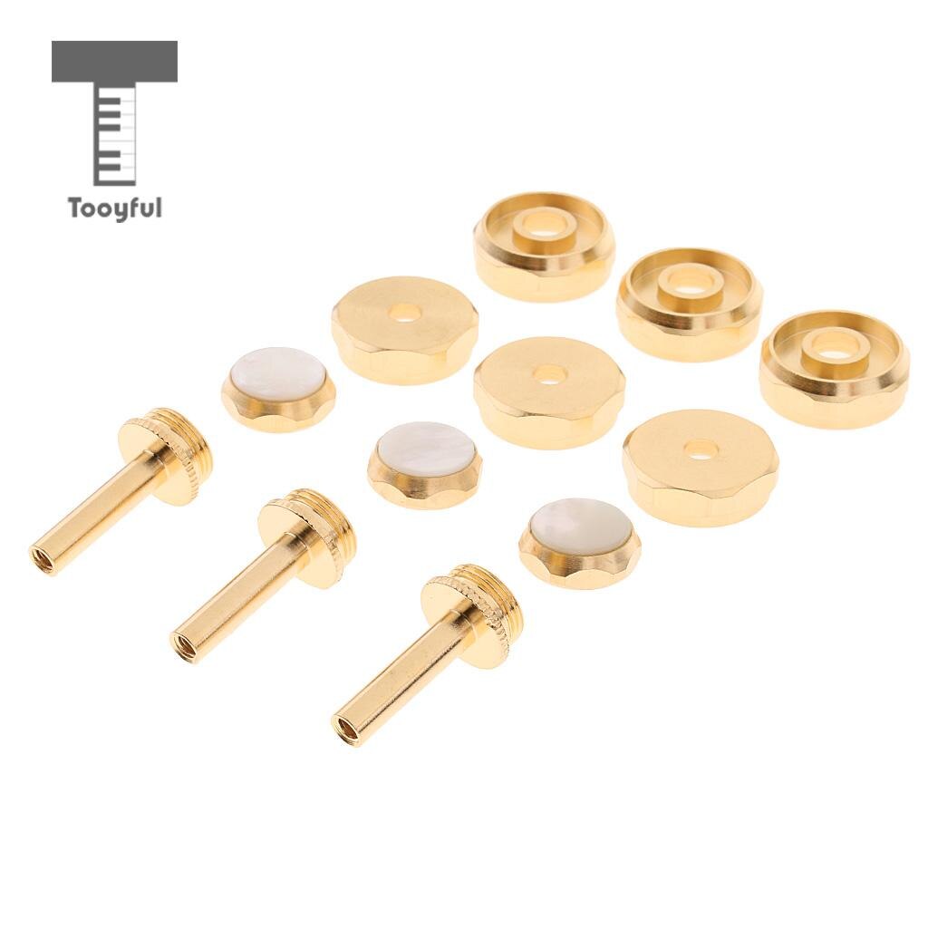 Legetøj praktisk metal gylden trompet cap skrue dækning knapper forbindelsesstænger pakke til trompetist