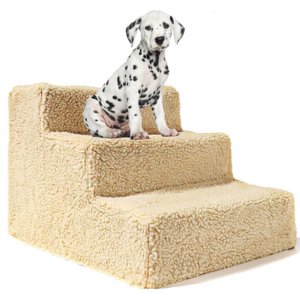 Escalier en peluche antidérapant pour animaux de compagnie, 3 étapes, pour chiens et chats, amovible, lit, escalier pour chiens, échelle d&#39;escalade, produits pour animaux de compagnie