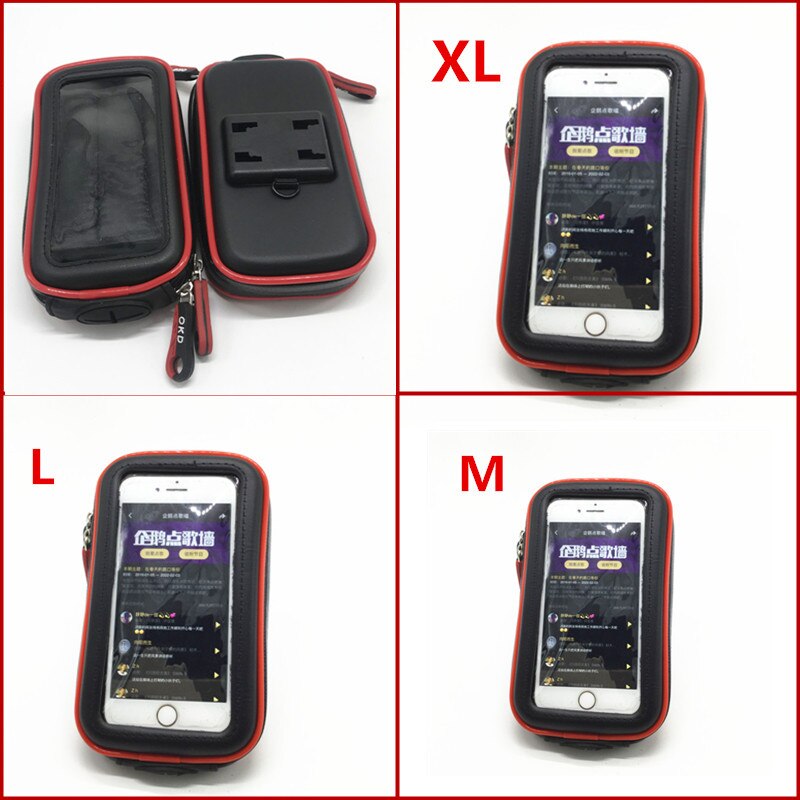 Motorcycle Phone Mount - Waterproof Zipper Case - ABS Plastic - Anti-theft Lever - for Smartphones