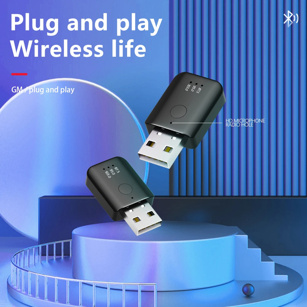 Mini USB Car Bluetooth 5.1 Fm Transmitter Receiver Handsfree Call Wireless Auto Audio Usb Receiver For Car Fm Radio Car Kit